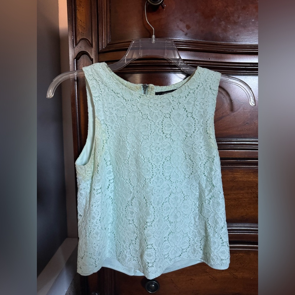 Forever 21 Mint Lace Sleeveless Top